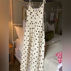 En Saison Cream and Black Polka Dot Dress